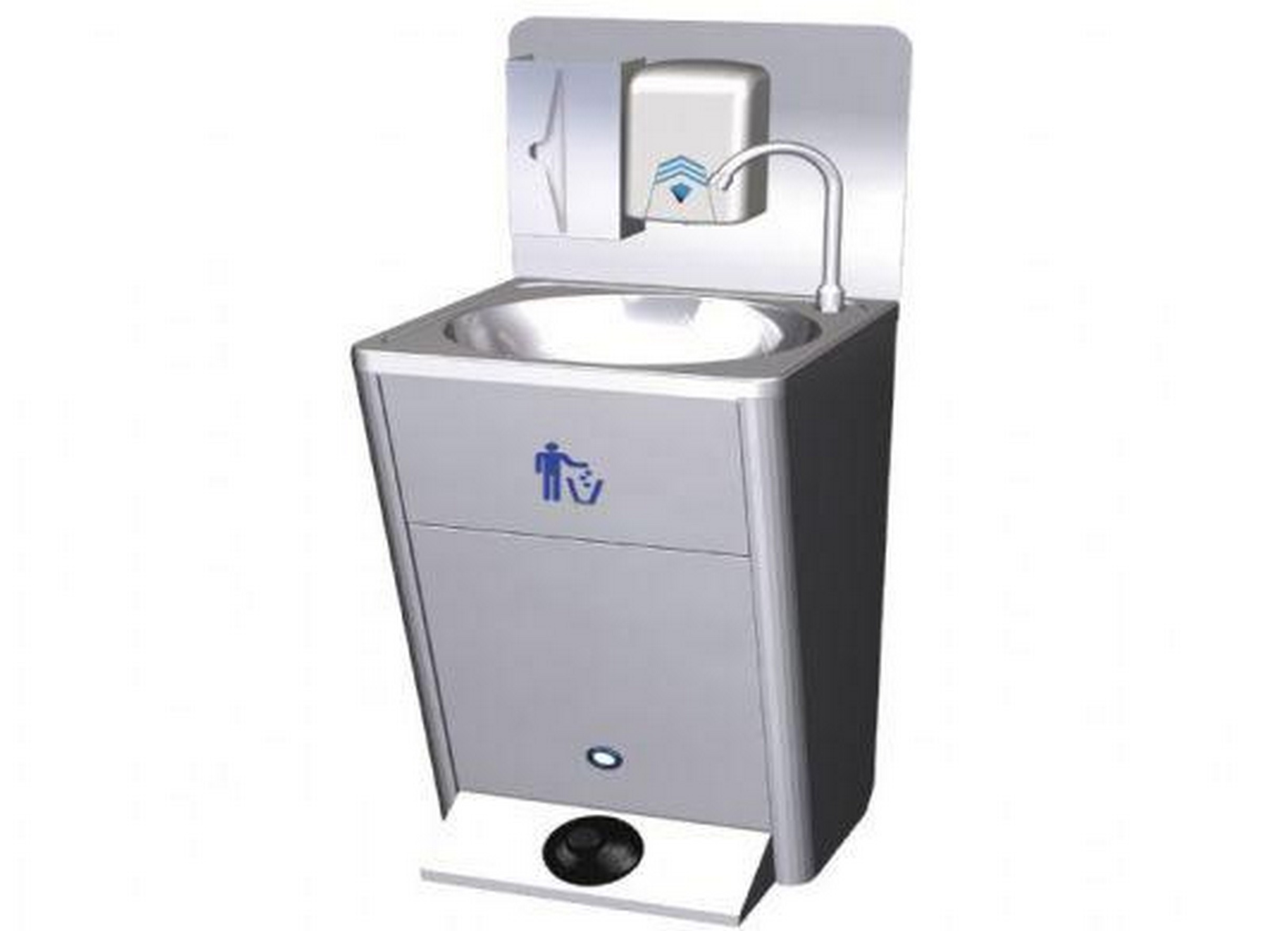 WASH HAND BASIN W SOAP TOWEL DISPENSER WASTE BIN